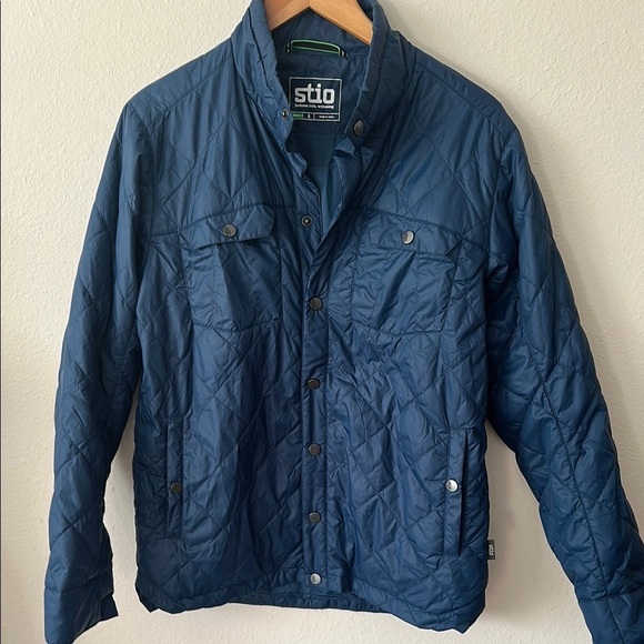 Stio sz S Men's Midnight Hour Skycrest Snap Shirt Men's Blue Quilted Jacket VGUC - Picture 3 of 12
